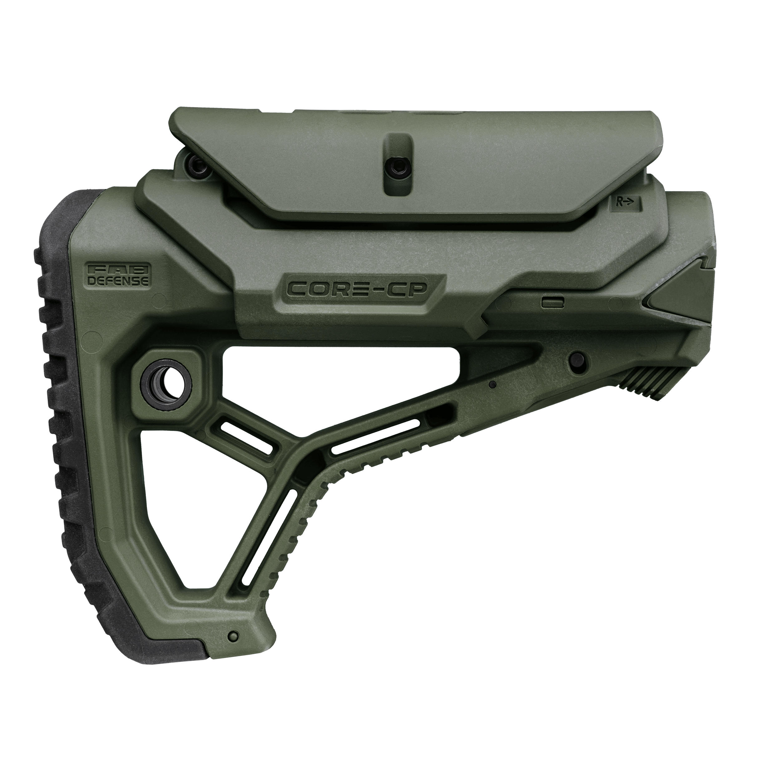 GL-Core CP AR15 / M4 ergonomic shaped buttstock with adjustable Cheek Rest