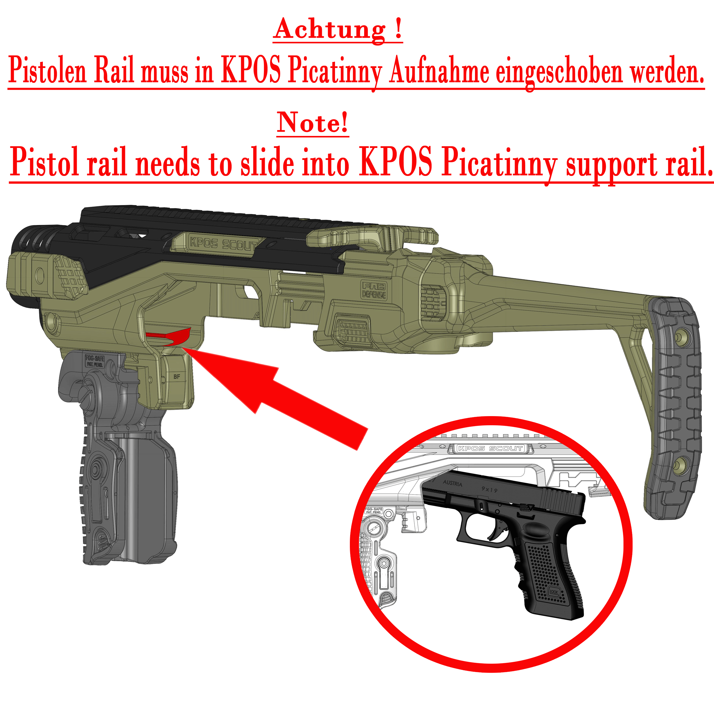 KPOS Scout ADVANCED PDW Anschlagschaft Glock