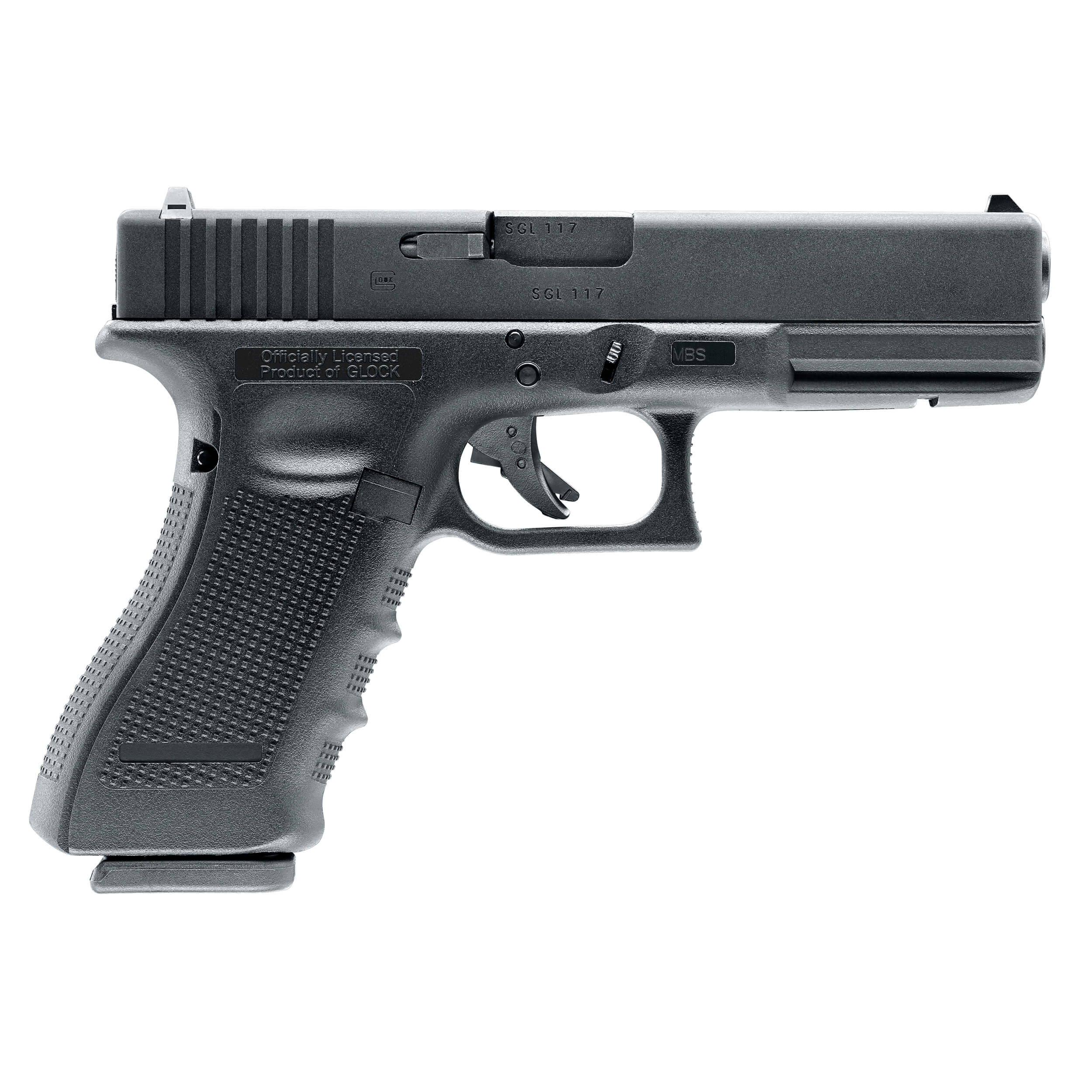 Airsoft GLOCK 17 Gen4 mit Metallschlitten und Blowback (Gas)