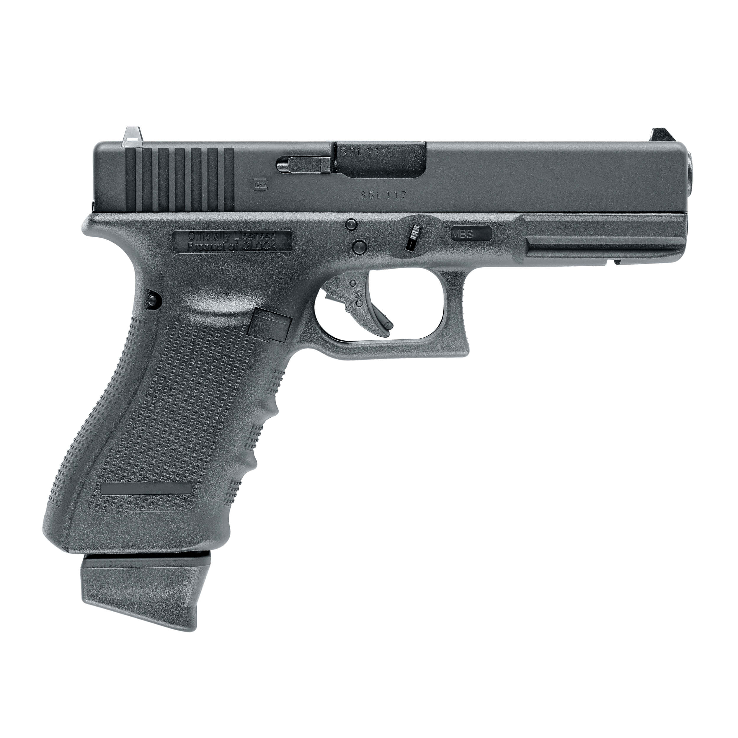 Airsoft GLOCK 17 Gen4 mit Metallschlitten und Blowback (CO2)