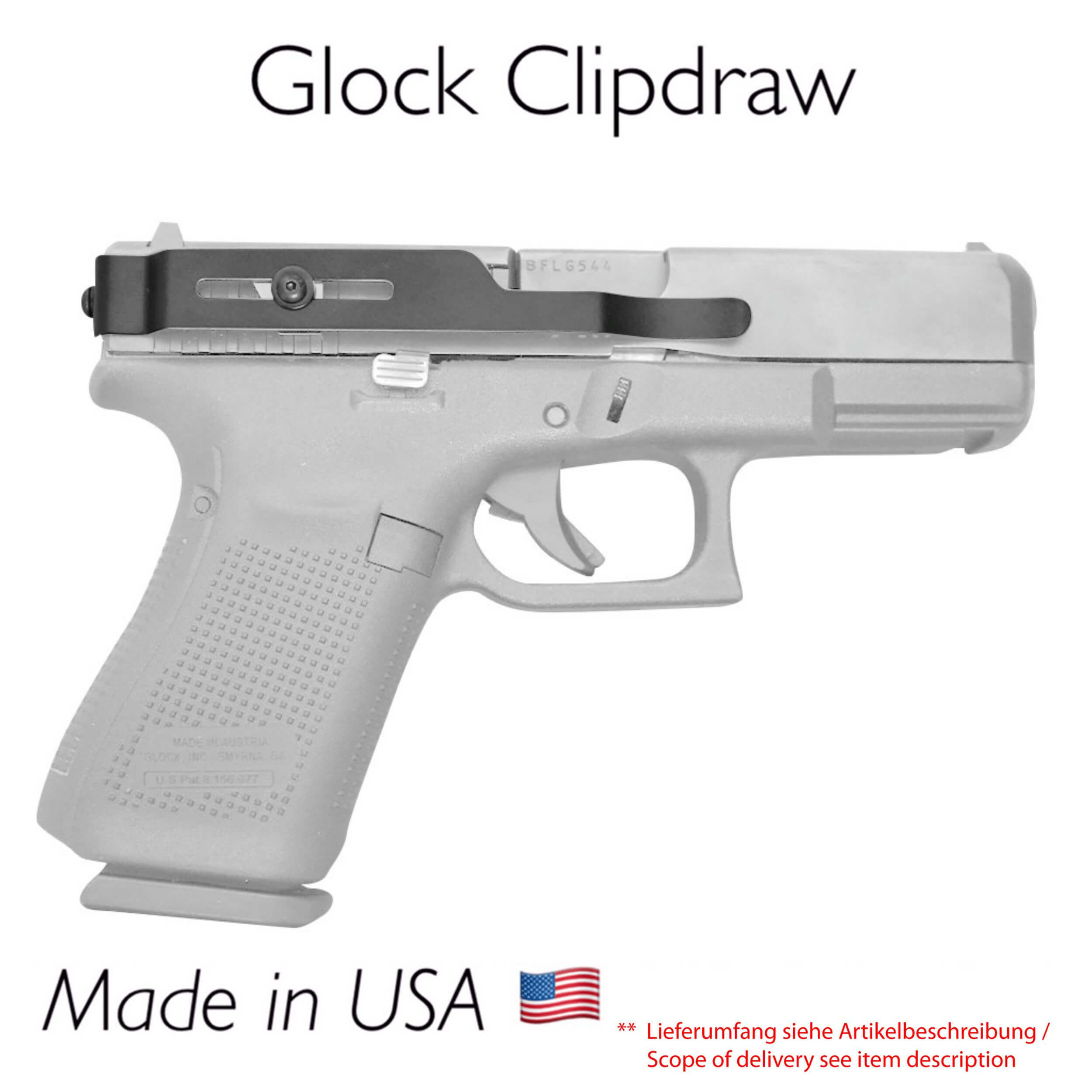 IWB Clip Holster Glock 17 / 19 / 19X / 22 / 23 / 24 / 25 / 26 / 27 / 28 / 30S / 31 / 32 / 33 / 34 / 35 / 36 / 37 / 45 - GEN 1-5