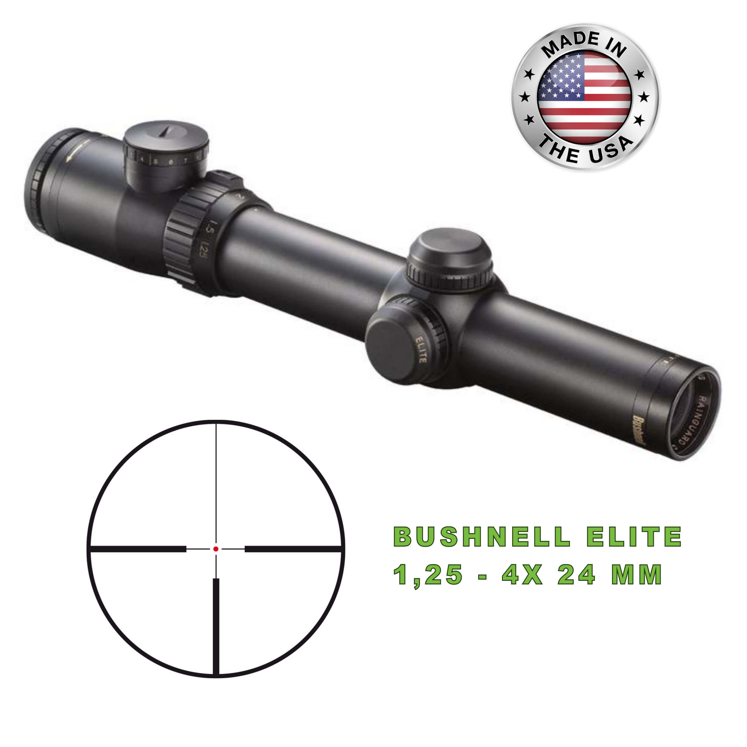 Bushnell Zielfernrohr Elite M 1,25-4x24, 4A, beleuchtet