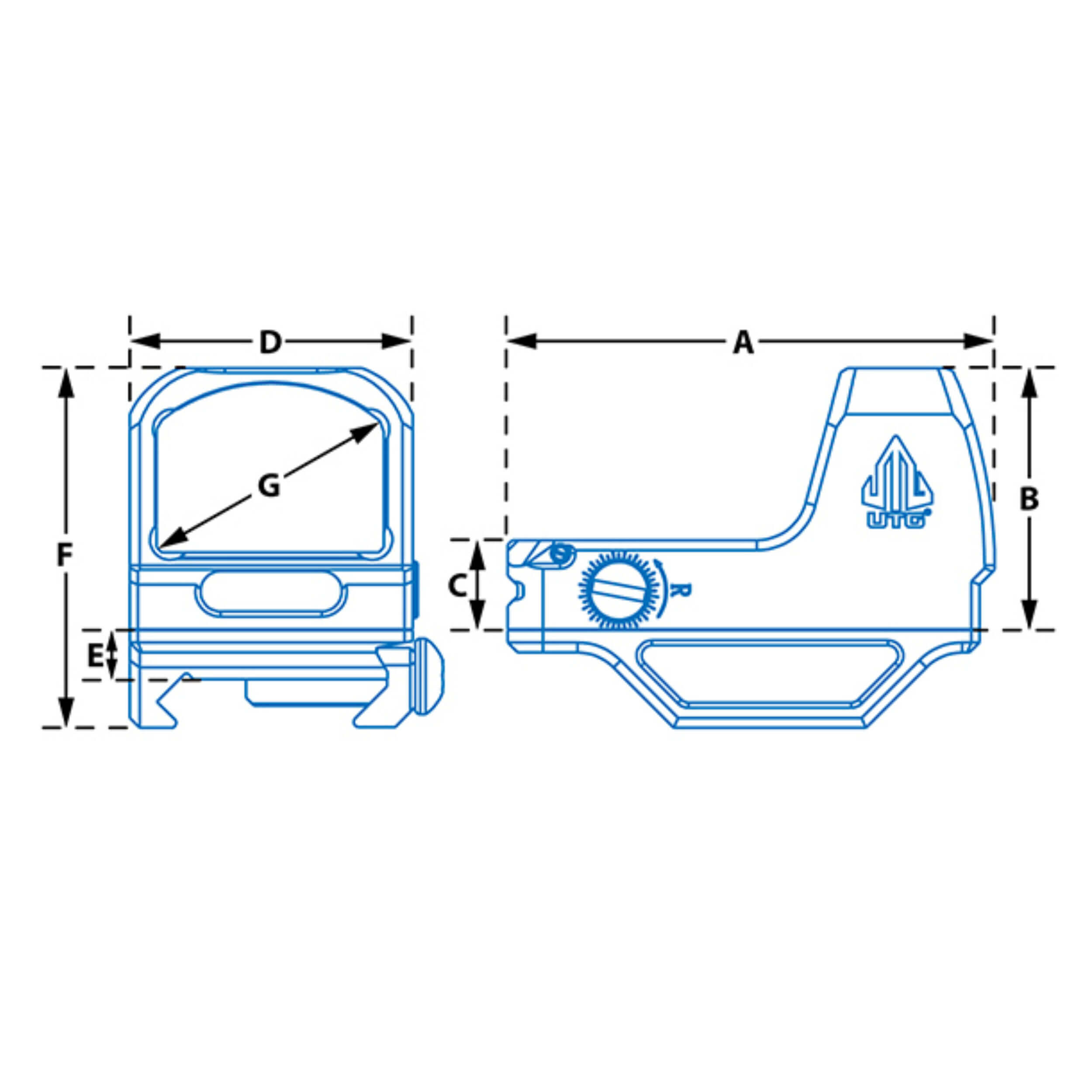 UTG® OP3 Micro SL Red Dot, 4 MOA Single Dot - OP- RDM20CT