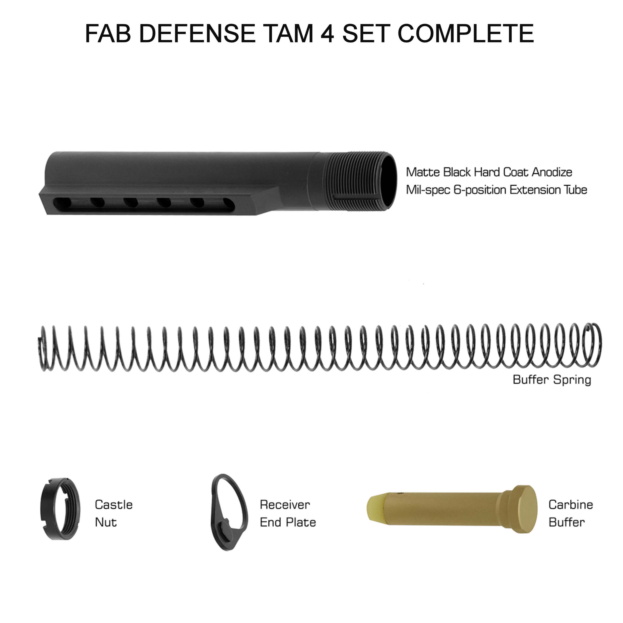 TAM-4 Buffer Tube Set fr AR15 / M16 / M4 + GLR16 Schultersttze